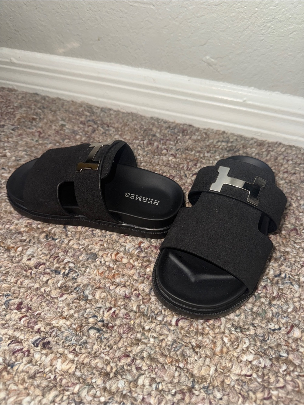 Black H sandals
